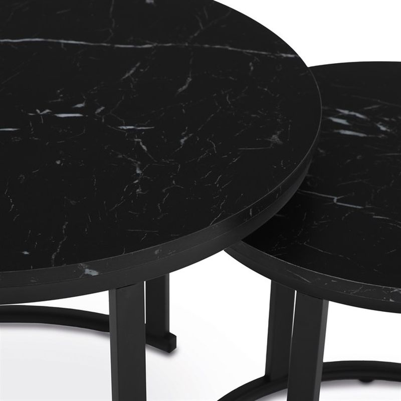 Set konferenčných stolíkov, 70x70cm, MDF, čierny, CT-X7122 BK