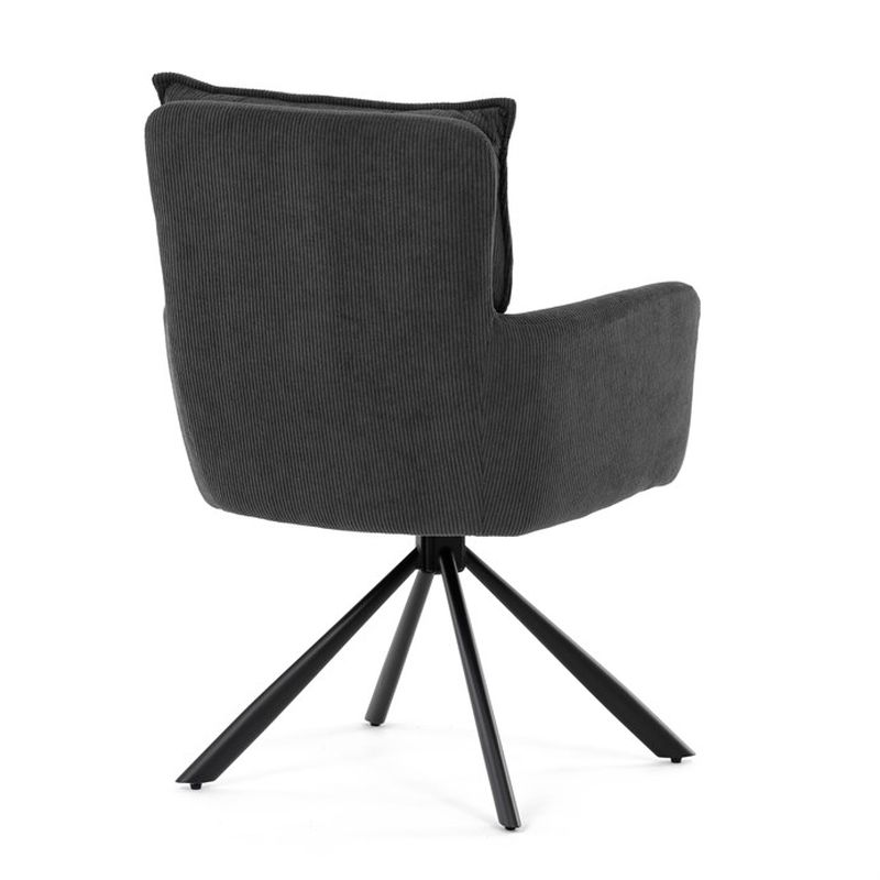 Jedálenská stolička, sivá, manšestrová, látka, HC-X1128 GREY2