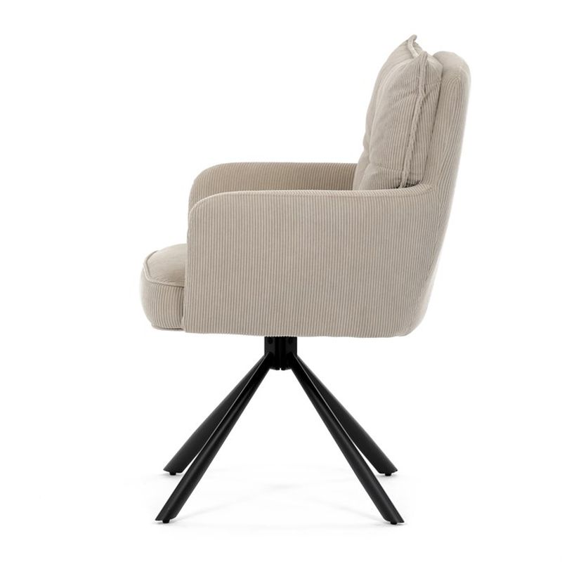 Jedálenská stolička, béžová, manšestrová, látka, HC-X1128 LAN2