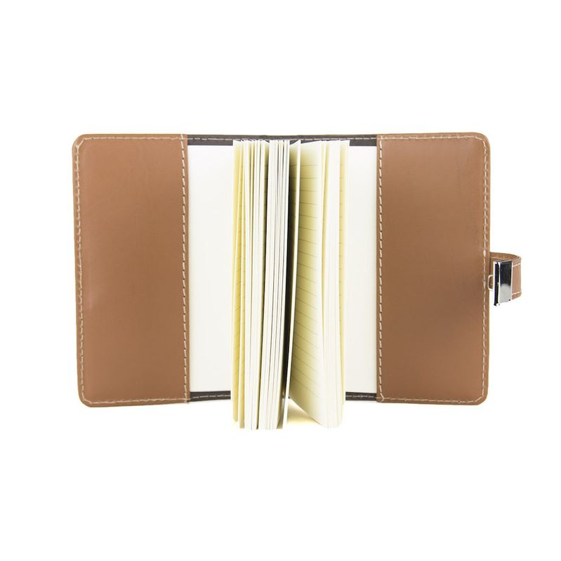 Kožený zápisník MIDDLE s číselným zámkom vo svetlo hnedej farbe