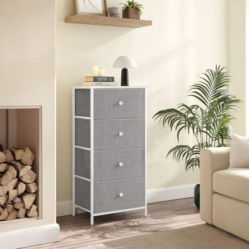 Komoda, 45cm, kov, sivá, AUK-E1031 GREY