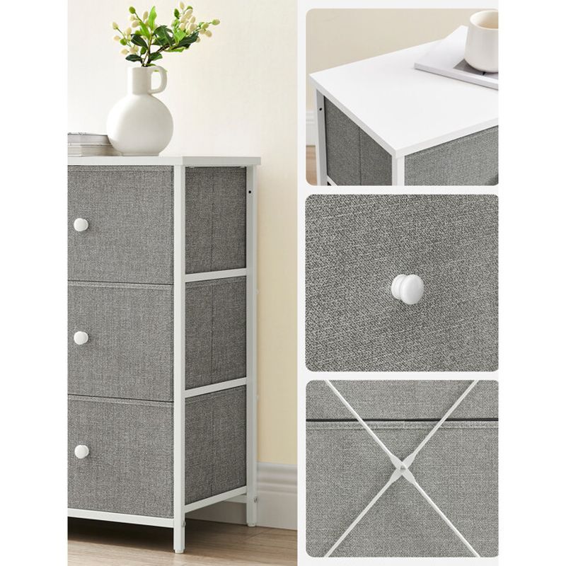 Komoda, 80cm, kov, sivá, AUK-E1032 GREY