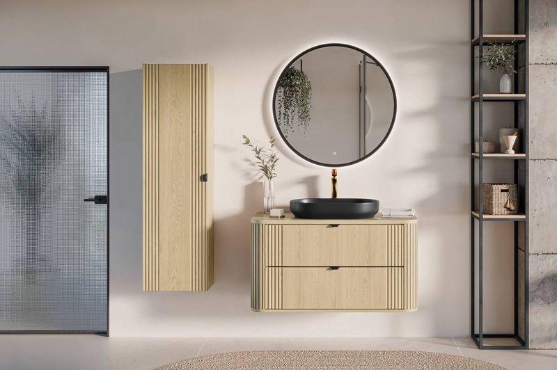 Vysoká skrinka, 40cm, dub cremona, OVALIA CREMONA 80-40-1D