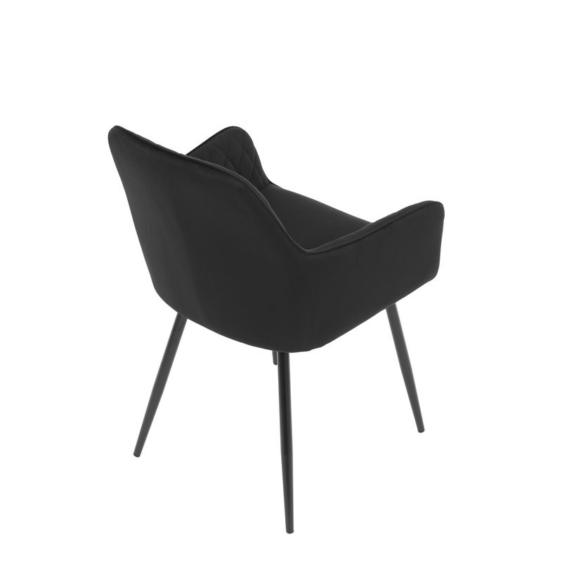 Jedálenská stolička, čierna, zamatová, látka, DCH-215 BK4