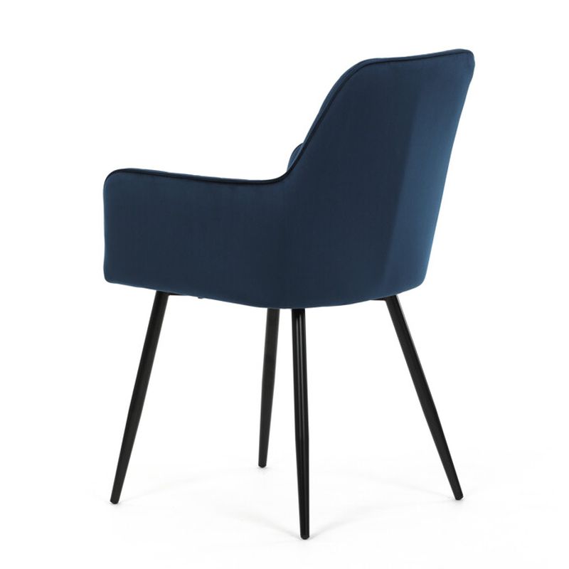 Jedálenská stolička, modrá, zamatová, látka, DCH-215 BLUE4