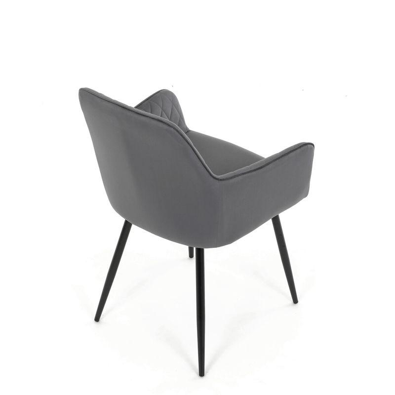 Jedálenská stolička, sivá, zamatová, látka, DCH-215 GREY4