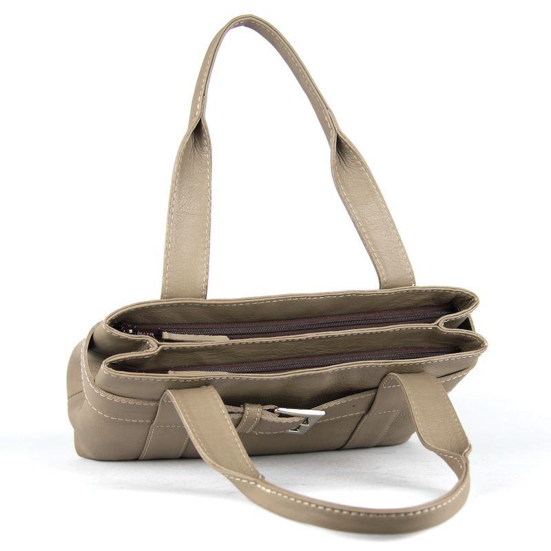 Dámska kožená kabelka v khaki farbe