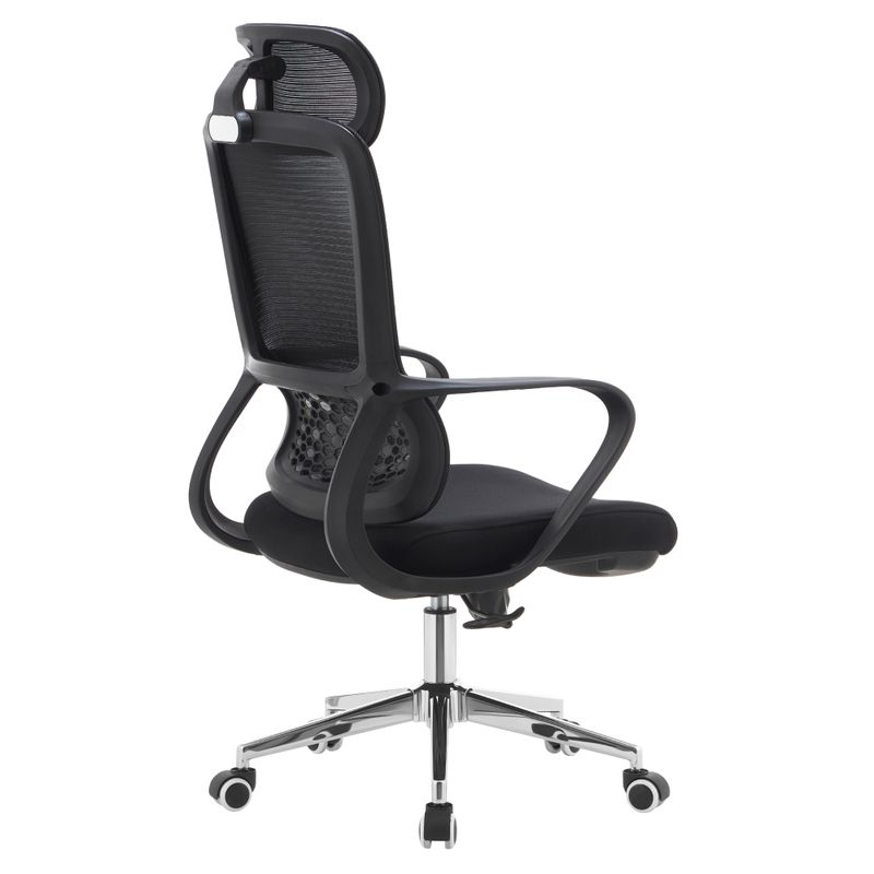 Kancelárske kreslo, čierna sieťovina a látka, FOSTER TYP 1
