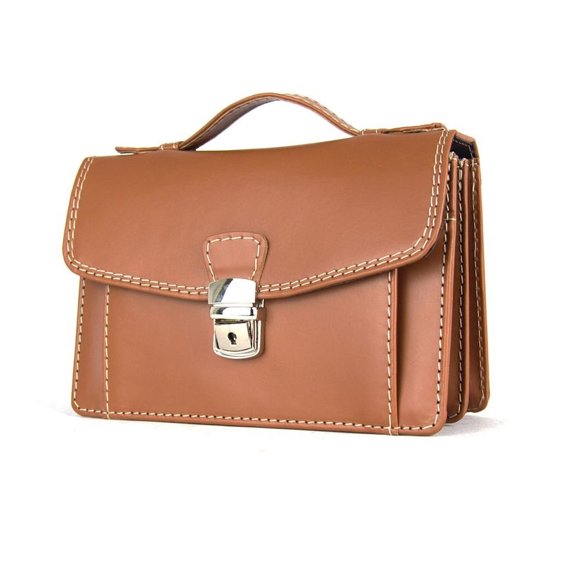 Luxusná kožená etuja č.7847, viacúčelové púzdro vo svetlo hnedej farbe