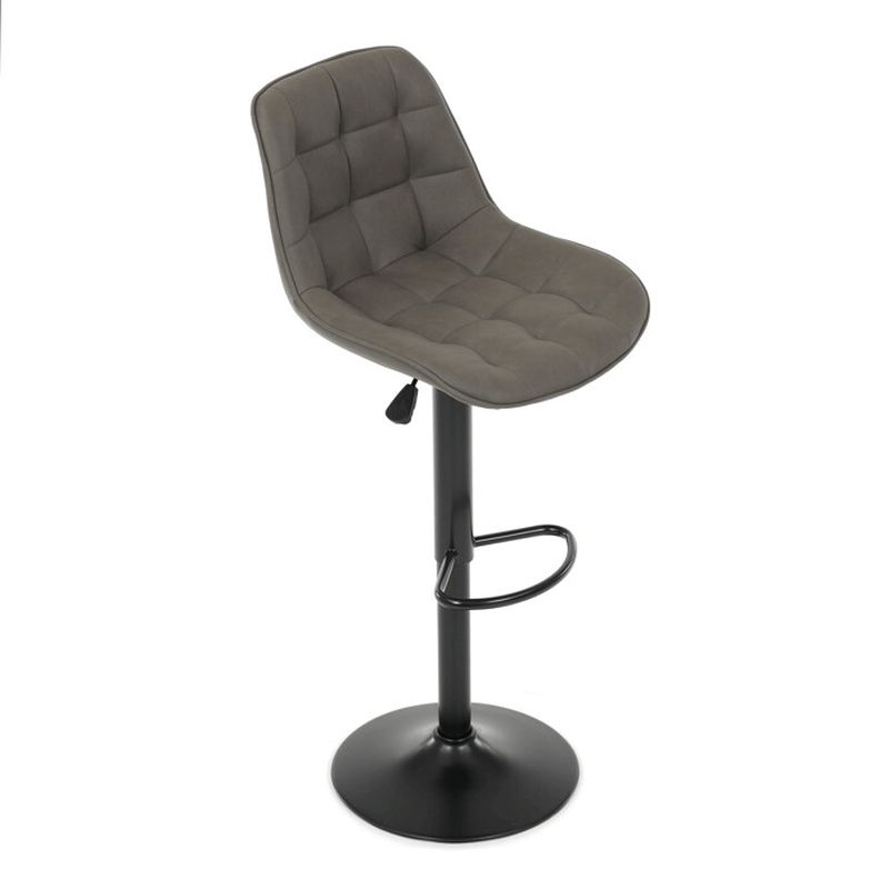 Barová stolička, sivá látka, noha čierna, AUB-V3066 GREY3