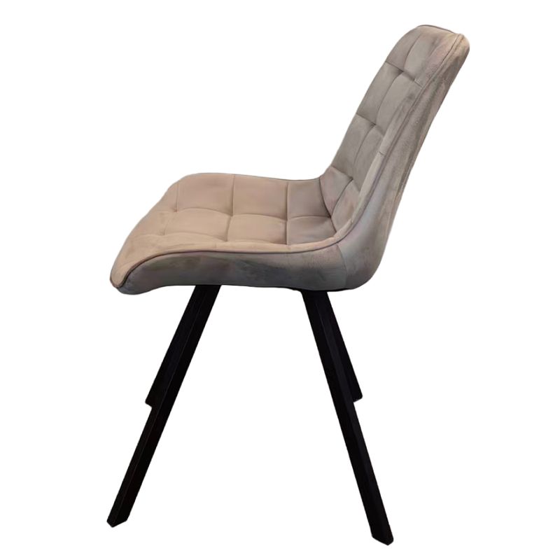 Jedálenská stolička, sivohnedá Taupe Velvet látka, nohy kov čierny, SAMIRA