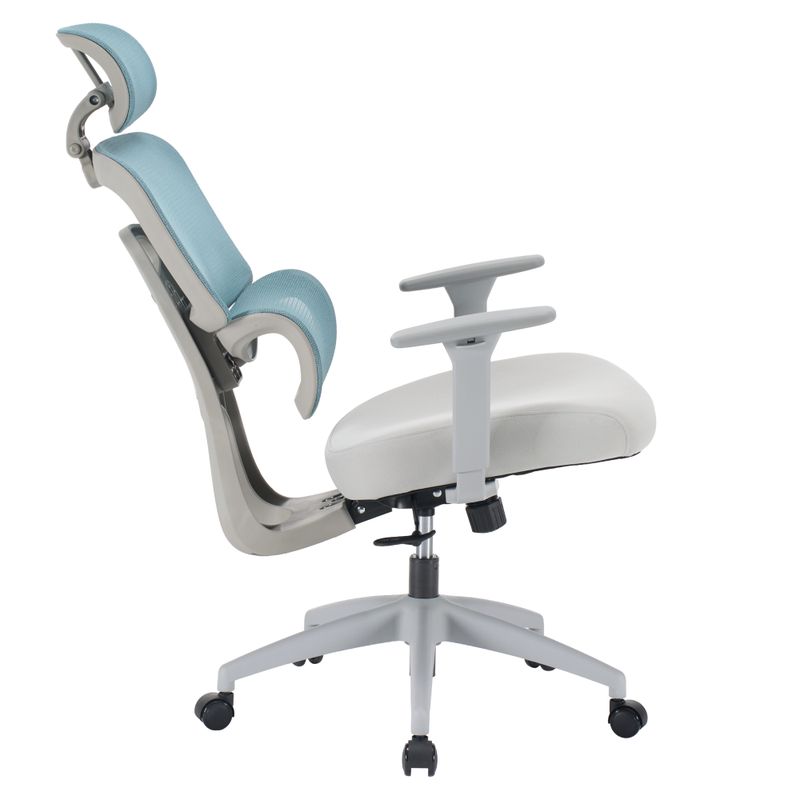 Kancelárske kreslo, neomint sieťovina, svetlosivá látka, ERMEN