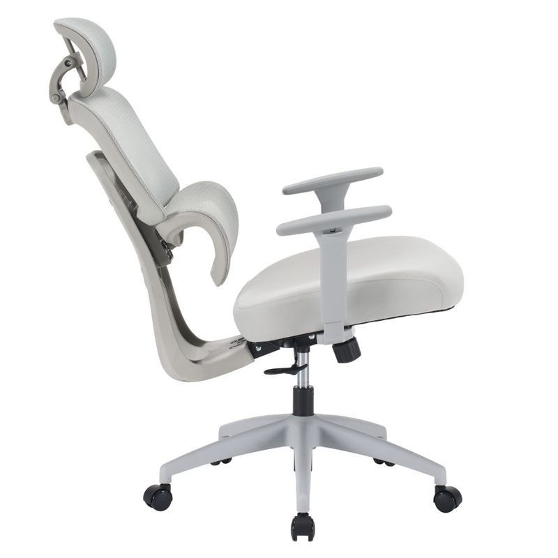 Kancelárske kreslo, svetlosivá sieťovina a látka, ERMEN