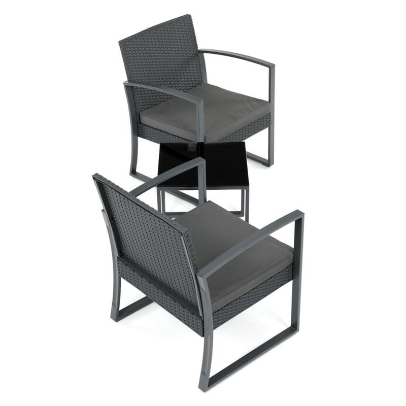 Záhradný set 1+2, polyratan, látka, sivý, AZS-H1111 GREY