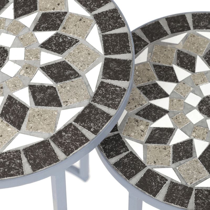 Stojan na kvety, sada 2 ks, kov, keramika, sivá, US1501