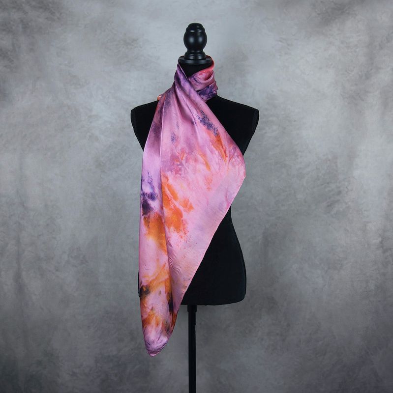 Hodvábna šatka LIMITED_291, Vyrobená na Slovensku, 90x90cm