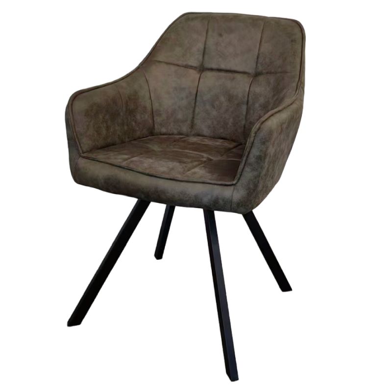 Otočné jedálenské kreslo, zelená látka, kov čierny, SAMANTA