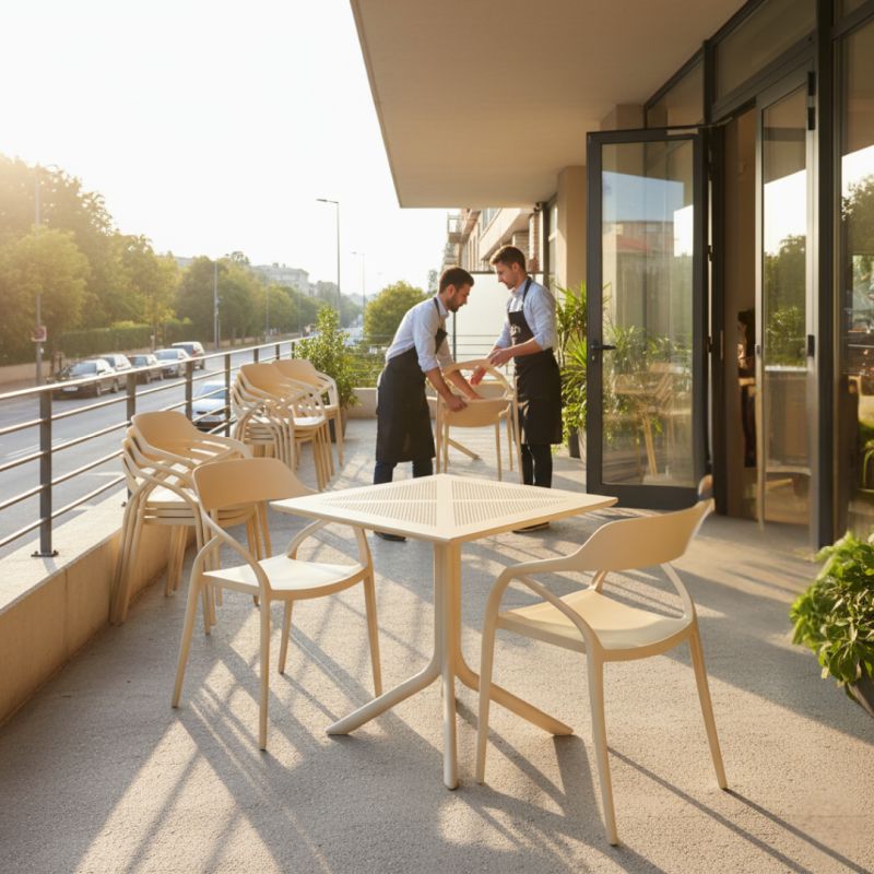 Stohovateľná stolička, sivohnedý Taupe plast, ALFIO