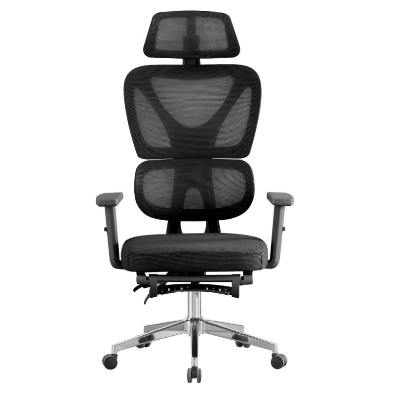 Kancelárske kreslo, čierna sieťovina, chróm, DEMOS