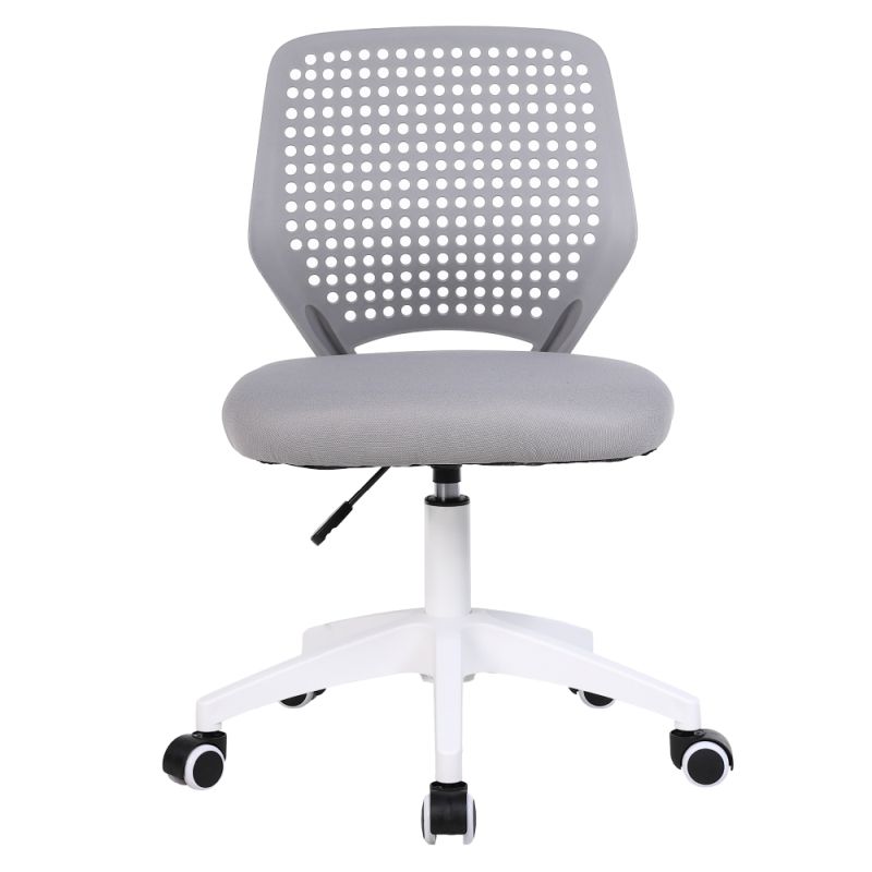 Otočná stolička, sivá sieťovina, plast, biela, SATOZ