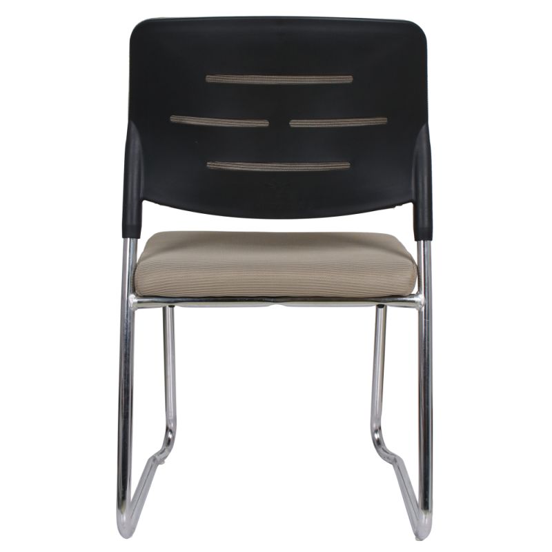 Zasadacia stolička, svetlohnedá sieťovina, kov chróm, KLEDI