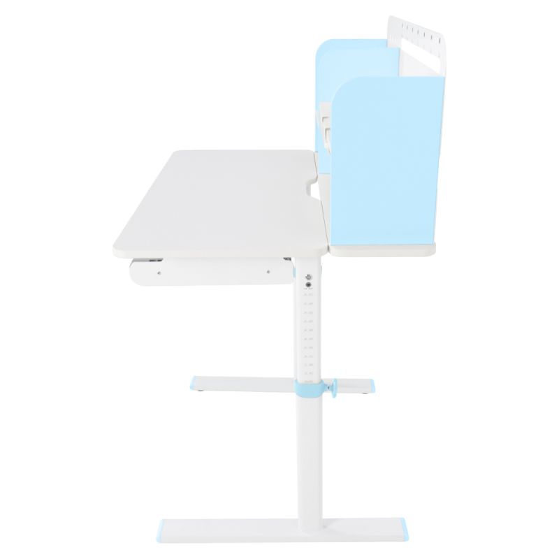 Rastúci písací stôl, 80x60cm, modrý, biely, ADAN