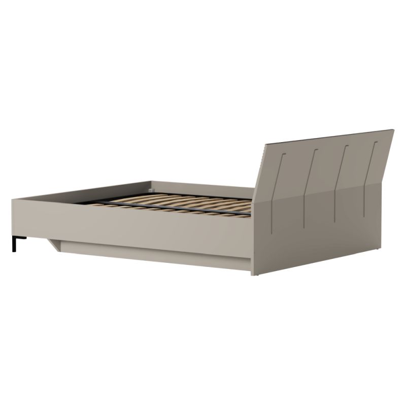 Manželská posteľ, 160x200, s roštom, sivohnedá Taupe, DOMCA