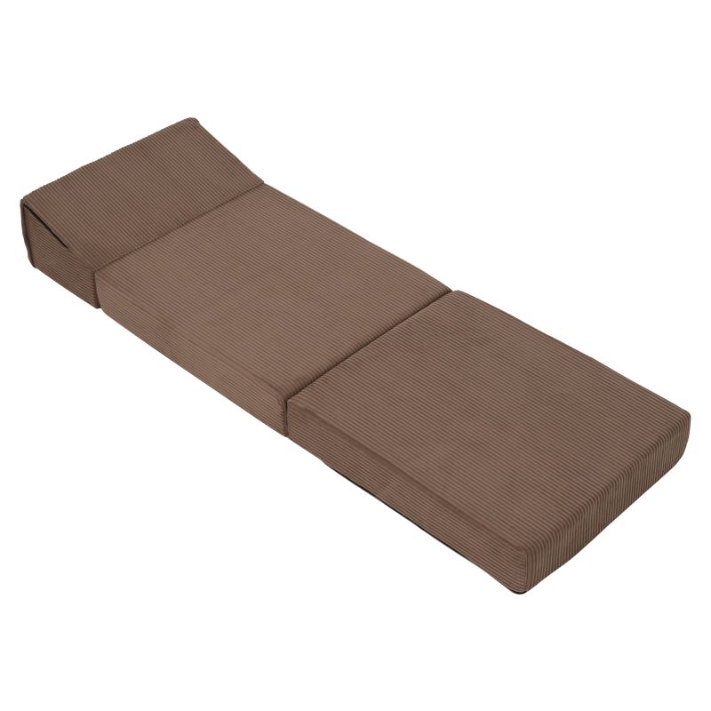 Skladací matrac, kreslo, 2v1, svetlohnedá látka, MALEN