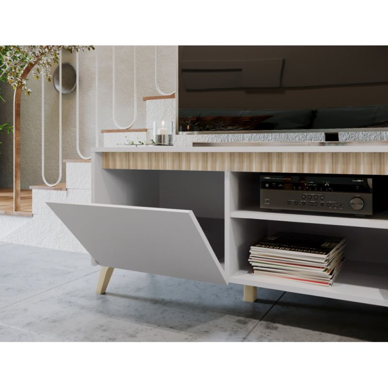 TV stolík, 206cm, kašmír, dub sonoma, LONGY RTV2K2So