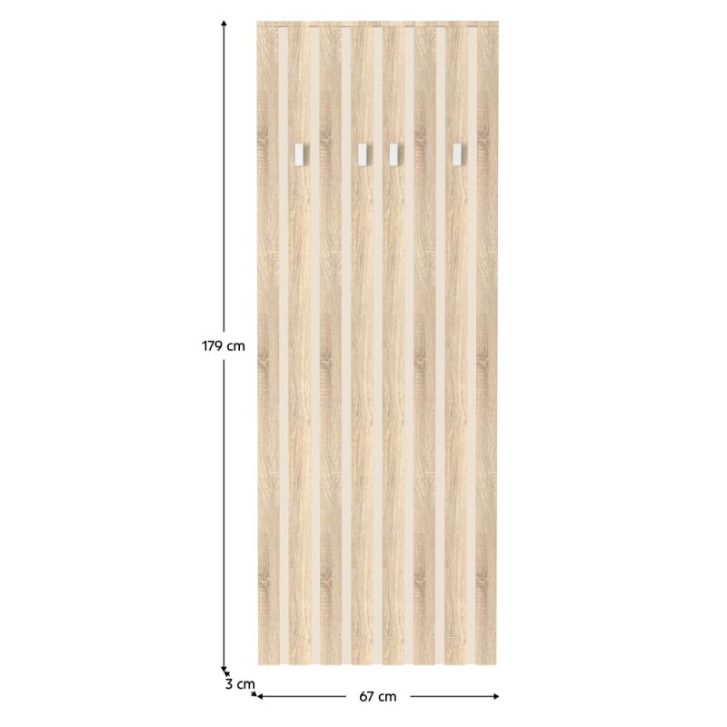 Vešiak, 67cm, dub sonoma, kašmír, VERTIO WIE67