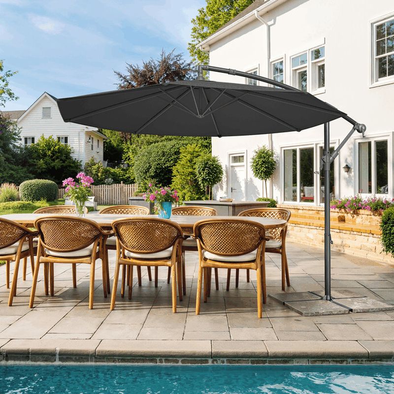 Záhradný slnečník, sivý, kov, ASL-E1116 GREY