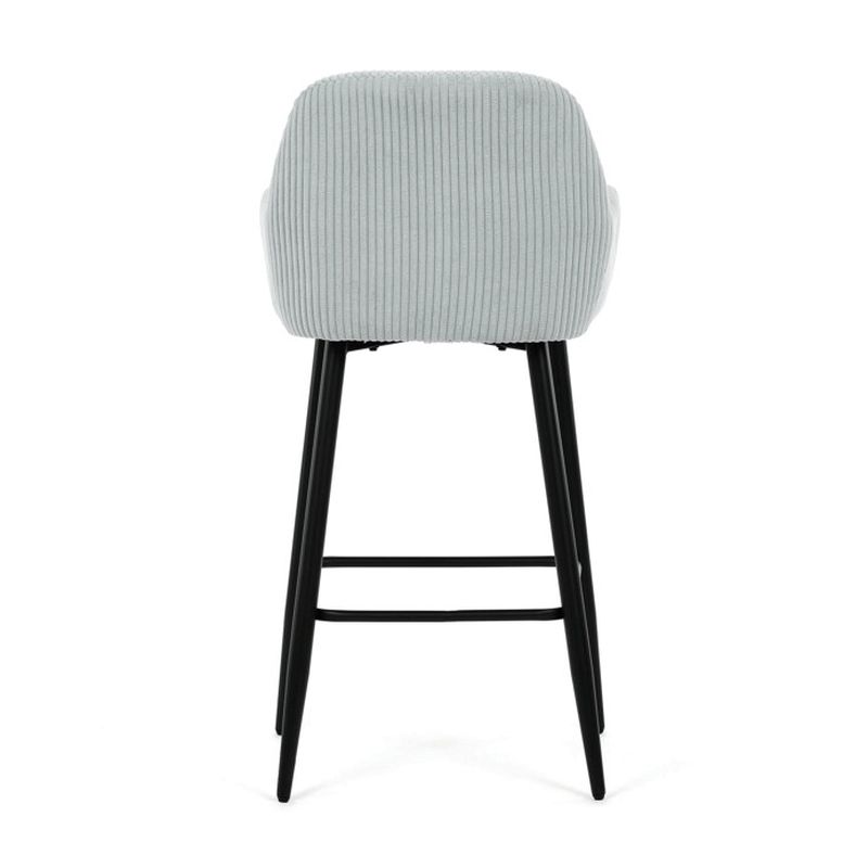 Barová stolička, modrá látka, nohy čierne, AUB-V4009 BLUE6