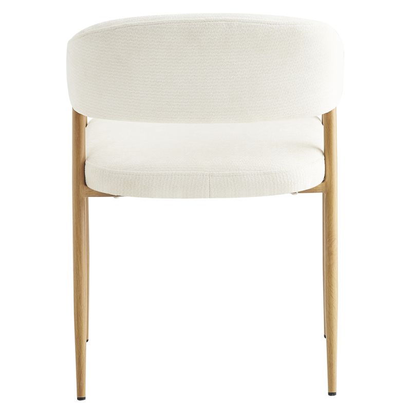 Dizajnové jedálenské kreslo, krémová látka, nohy kov buk, NIZAR TYP 1