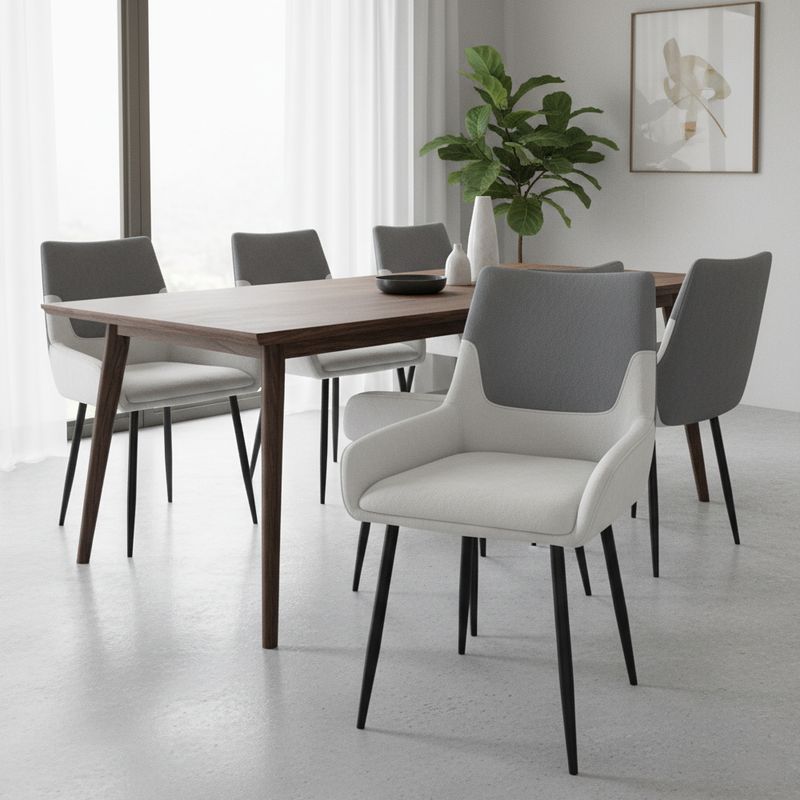 Jedálenská stolička, tmavosivá a svetlosivá látka, ADRINA