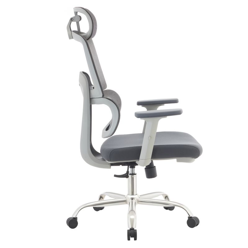 Kancelárske kreslo, sivá látka, sieťovina, chróm, BYRON
