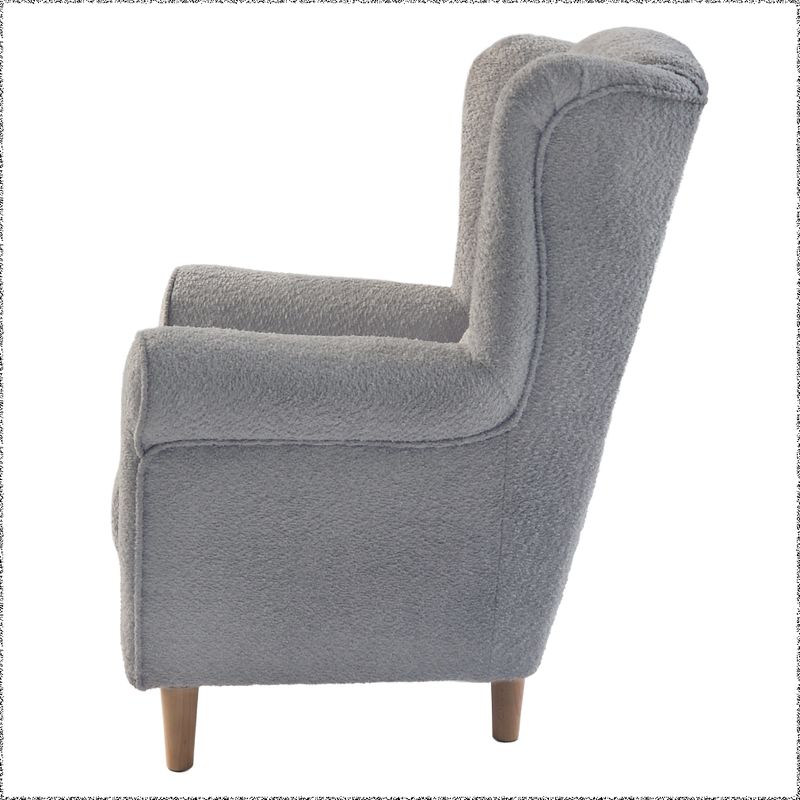 Kreslo ušiak, sivá látka Coral, CHARLOT