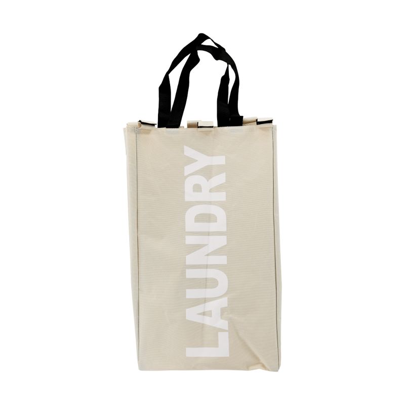Kôš na prádlo, 35cm, látkový, sivobéžový, LAUNDRY NEW TYP 1