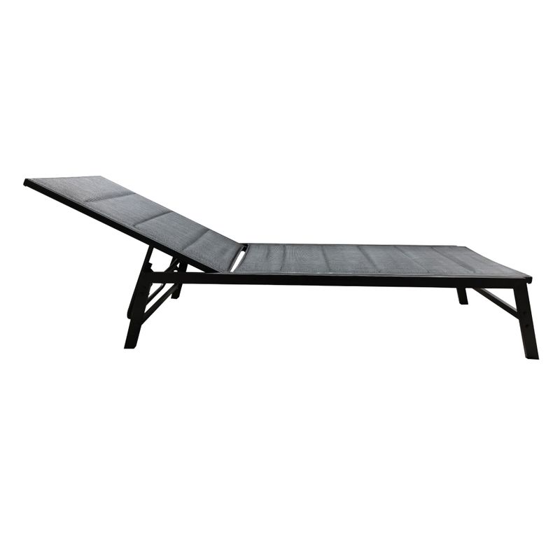 Polohovacie záhradné lehátko, čierna látka, kov, LOPEZ
