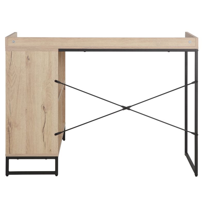 Rohový PC stôl, 110x88cm, dub, čierny, ULOSTOL