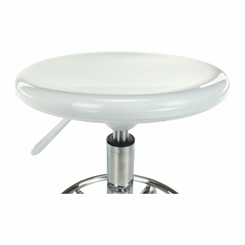 Stolička, 35cm, biela, chróm, MABEL 4 NEW