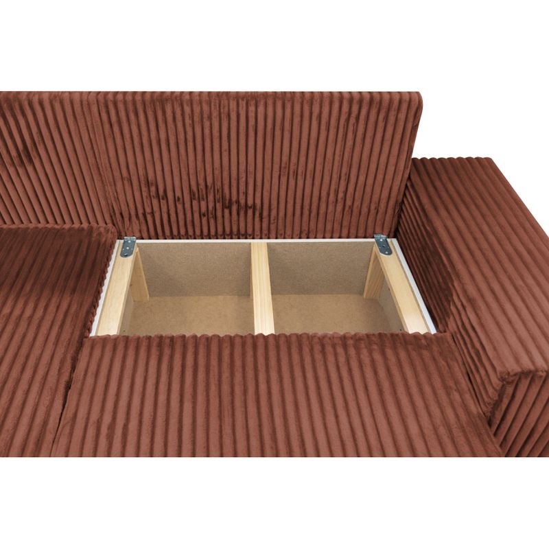 Univerzálna sedacia súprava, hnedá látka, PREMA ROH UNI