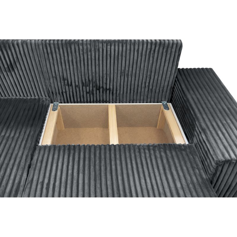 Univerzálna sedacia súprava, sivá látka, PREMA ROH UNI