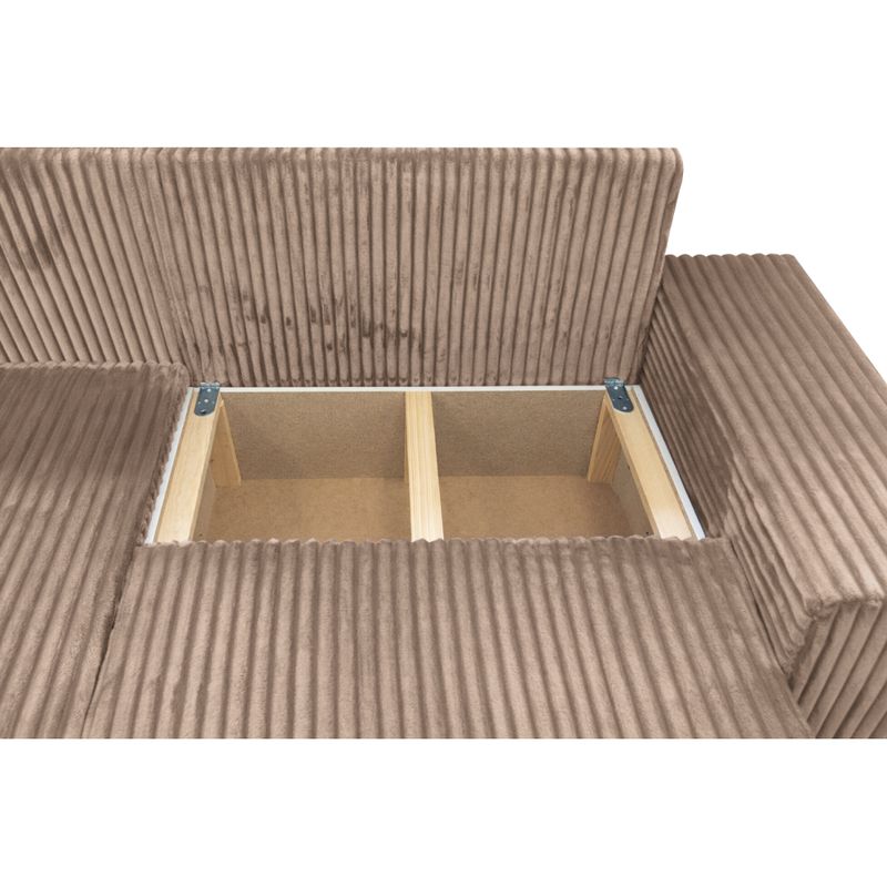 Univerzálna sedacia súprava, sivohnedá Taupe látka, PREMA ROH UNI