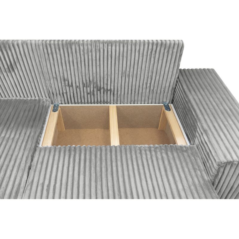 Univerzálna sedacia súprava, svetlosivá látka, PREMA ROH UNI