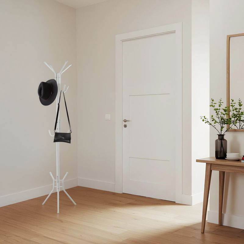 Vešiak, 176cm, biely, kov, LORIK TYP 1