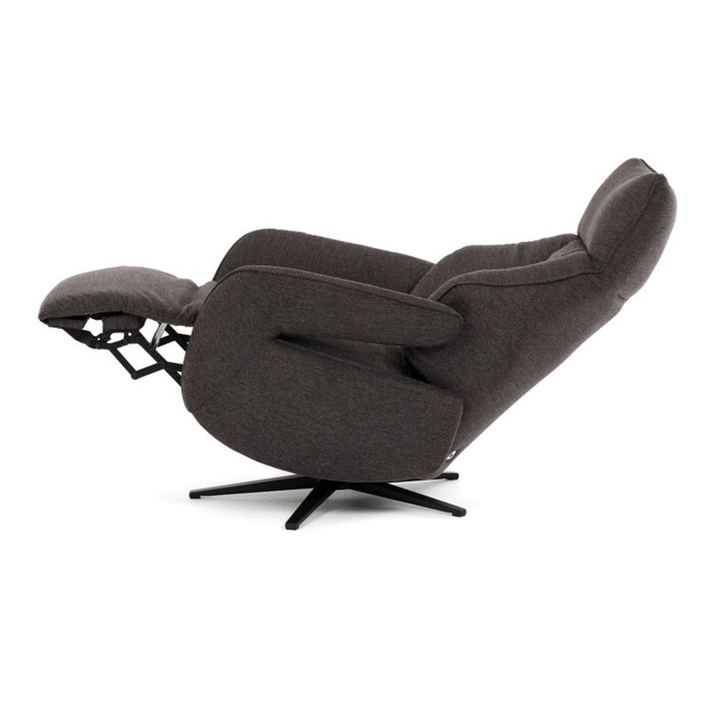 Relaxačné kreslo, elektrické, zabudované ovládanie, hnedá látka, TV-B3973 BR2