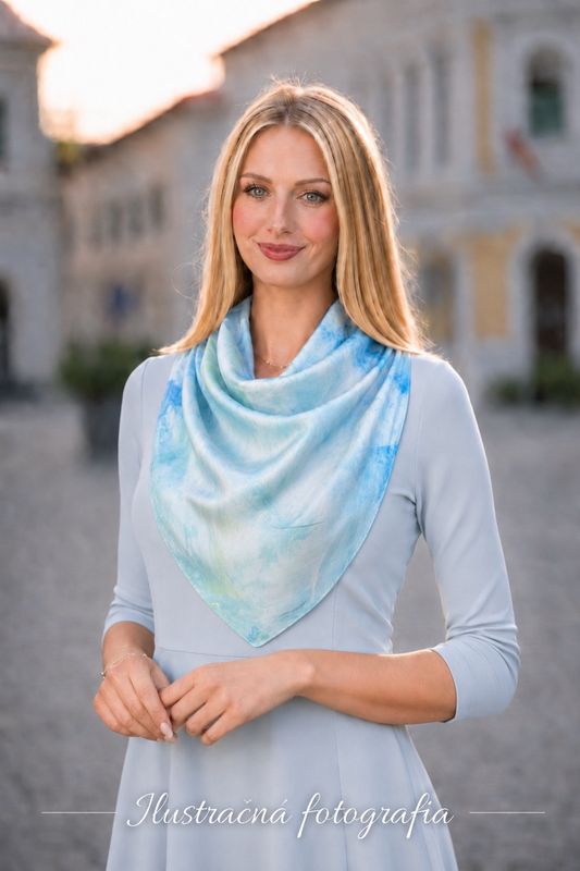 Hodvábna šatka VZOR_54, 85 x 90cm, Made in Slovakia