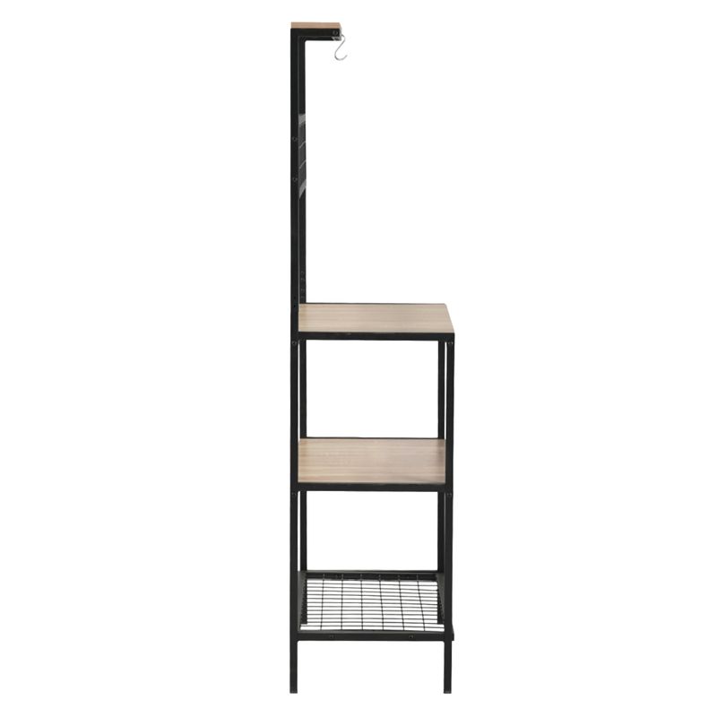 Regál, 84cm, dub sonoma trufel, čierny kov, GAVINO