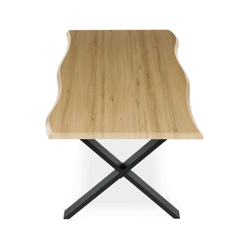 Jedálenský stôl 160x90cm, MDF divoký dub, kov čierny, HT-F4316 OAK