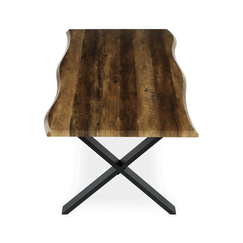 Jedálenský stôl 160x90cm, MDF old wood, kov čierny, HT-F4316 OLW